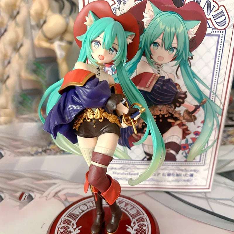 Taito Hatsune Miku Figure Wonderland Puss In Boots Anime Action Figurines Collection Model Statue Doll Toys Kid Gift Taito Hatsune Miku Figure Wonderland Puss In Boots Anime Action Figurines Collection Model Statue Doll Toys Kid Gift